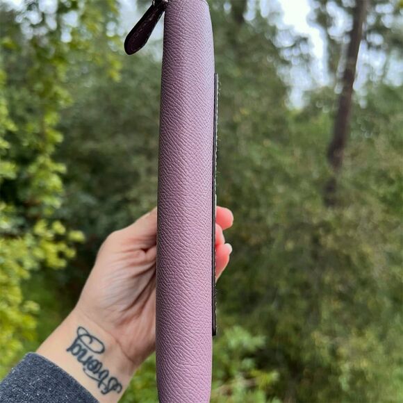 COACH Crossgrain Leather Wallet Purple with Silver Hardware AUTHENTIC - Picture 4 of 7